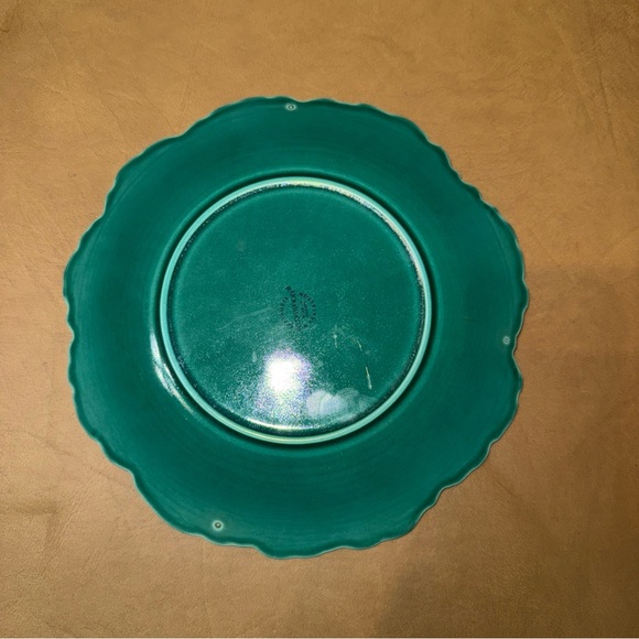 Wedgewood Majolica Emerald Green Cabbage Leaf Antique Plate - Picture 3 of 8
